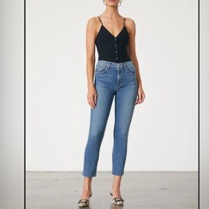 Pristine GRLFRND Organic Cotton Reed Cropped High Rise Jean in Come Over Wash 29
